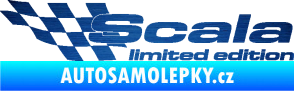 Samolepka Scala limited edition levá škrábaný kov modrý