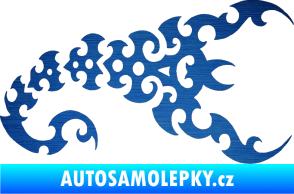Samolepka Štír 015 pravá škrábaný kov modrý