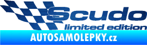 Samolepka Scudo limited edition levá škrábaný kov modrý