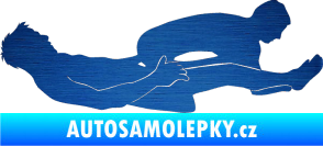 Samolepka Sexy siluety 029 škrábaný kov modrý