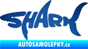 Samolepka Shark 001 škrábaný kov modrý