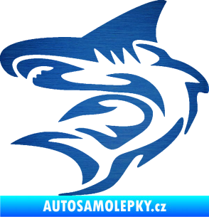 Samolepka Shark 002 levá škrábaný kov modrý