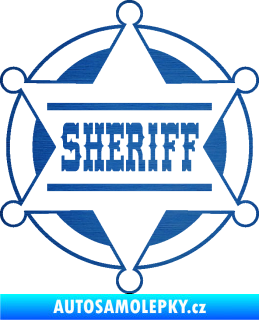 Samolepka Sheriff 004 škrábaný kov modrý
