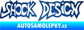 Samolepka Shock design škrábaný kov modrý