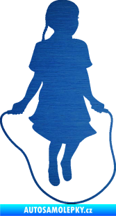 Samolepka Skákání přes švihadlo 004 pravá skipping rope škrábaný kov modrý