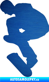 Samolepka Skateboard 002 levá škrábaný kov modrý