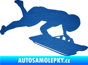 Samolepka Skeleton 002 pravá škrábaný kov modrý