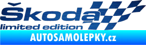 Samolepka Škoda limited edition pravá škrábaný kov modrý