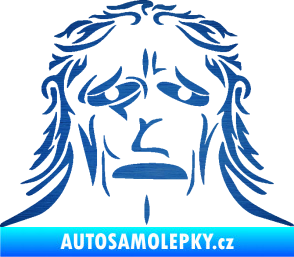Samolepka Sněžný muž škrábaný kov modrý
