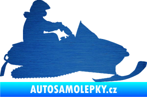 Samolepka Sněžný skútr 002 pravá škrábaný kov modrý