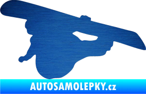 Samolepka Snowboard 007 levá škrábaný kov modrý