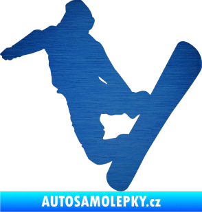 Samolepka Snowboard 020 levá škrábaný kov modrý