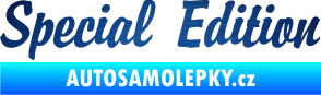 Samolepka Special edition 001 škrábaný kov modrý