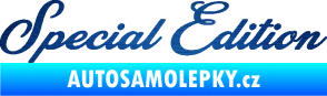 Samolepka Special edition 003 nápis škrábaný kov modrý