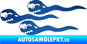 Samolepka Spermie levá škrábaný kov modrý