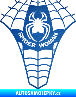 Samolepka Spider woman pavoučí žena škrábaný kov modrý