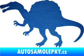 Samolepka Spinosaurus 001 levá škrábaný kov modrý