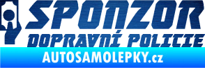 Samolepka Sponzor dopravní policie 004 škrábaný kov modrý