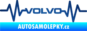 Samolepka Srdeční tep 020 volvo škrábaný kov modrý