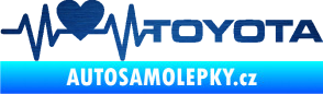 Samolepka Srdeční tep 023 pravá toyota škrábaný kov modrý