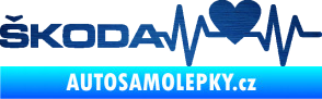 Samolepka Srdeční tep 025 levá škoda škrábaný kov modrý
