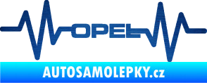 Samolepka Srdeční tep 029 Opel škrábaný kov modrý