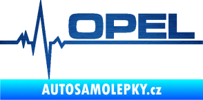 Samolepka Srdeční tep 036 pravá Opel škrábaný kov modrý