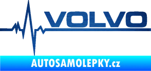 Samolepka Srdeční tep 037 pravá Volvo škrábaný kov modrý