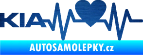 Samolepka Srdeční tep 048 levá Kia škrábaný kov modrý
