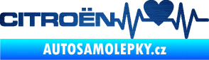 Samolepka Srdeční tep 056 levá Citroen škrábaný kov modrý