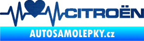 Samolepka Srdeční tep 056 pravá Citroen škrábaný kov modrý