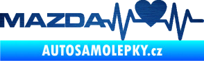 Samolepka Srdeční tep 058 levá Mazda škrábaný kov modrý