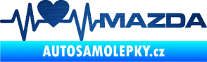 Samolepka Srdeční tep 058 pravá Mazda škrábaný kov modrý