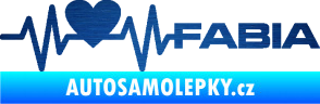 Samolepka Srdeční tep 064 pravá Fabia škrábaný kov modrý