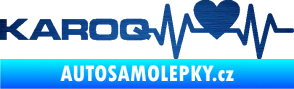Samolepka Srdeční tep 068 levá Karoq škrábaný kov modrý