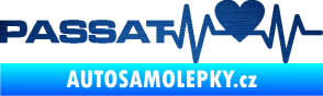 Samolepka Srdeční tep 077 levá Volkswagen Passat škrábaný kov modrý