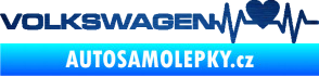 Samolepka Srdeční tep 078 levá Volkswagen škrábaný kov modrý