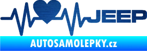 Samolepka Srdeční tep 080 pravá Jeep škrábaný kov modrý