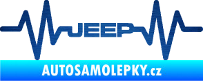 Samolepka Srdeční tep 081 Jeep škrábaný kov modrý