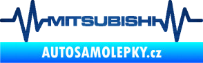 Samolepka Srdeční tep 083 Mitsubishi škrábaný kov modrý