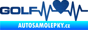 Samolepka Srdeční tep 084 levá Volkswagen Golf škrábaný kov modrý