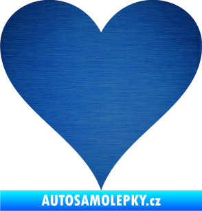 Samolepka Srdíčko 001 škrábaný kov modrý
