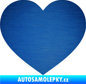 Samolepka Srdíčko 002 škrábaný kov modrý
