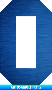 Samolepka Startovní číslo 0 typ 1 škrábaný kov modrý
