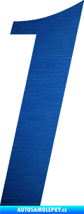 Samolepka Startovní číslo 1 typ 3 škrábaný kov modrý