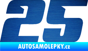 Samolepka Startovní číslo 25 typ 6 škrábaný kov modrý