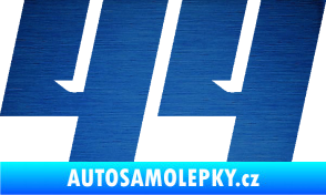 Samolepka Startovní číslo 44 typ 6 škrábaný kov modrý
