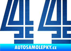 Samolepka Startovní číslo 44 typ 7 škrábaný kov modrý