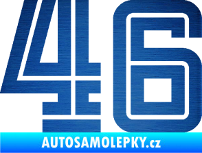 Samolepka Startovní číslo 46 typ 7 škrábaný kov modrý