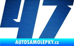 Samolepka Startovní číslo 47 typ 6 škrábaný kov modrý